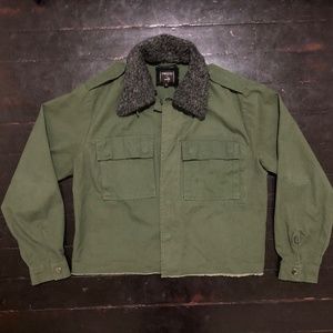 WOMEN'S MILITARY CROP GREEN JACKET - SM
